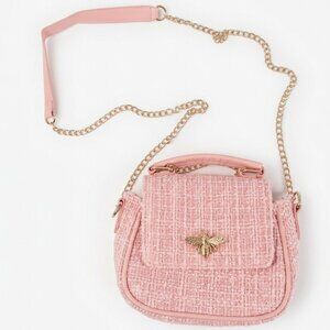 Under One Sky Blush Tweed Gold Bee Stinger Bag